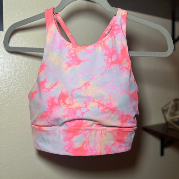 Energy Lululemon Athletica Pink and Orange Patterned Bra - Picture 1 of 4